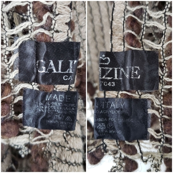 Italian Woven Textured Shawl Scarf Neutral Colors - Picture 7 of 7